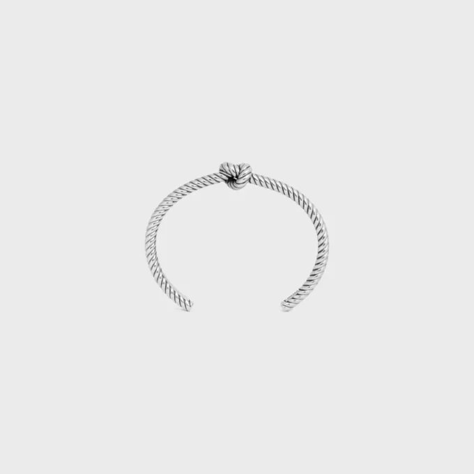 Armband med knutmönster i mässing med rodiumfinish