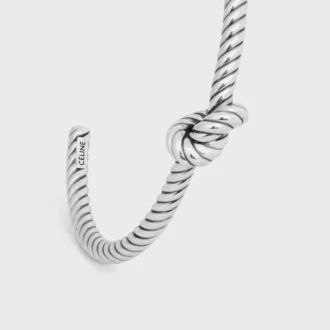Armband med knutmönster i mässing med rodiumfinish