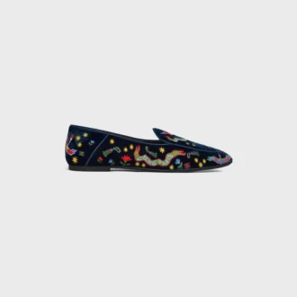 Aura Loafer i broderad sammet