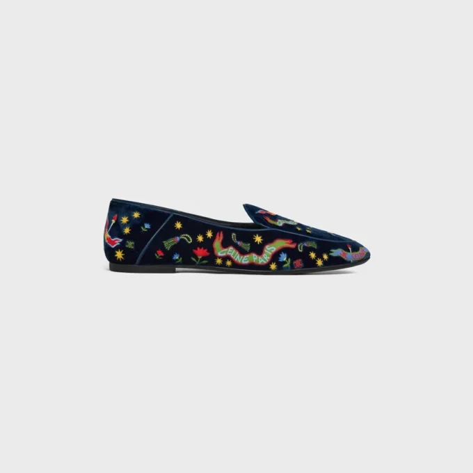 Aura Loafer i broderad sammet Aura Loafer i broderad sammet