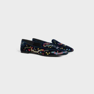 Aura Loafer i broderad sammet