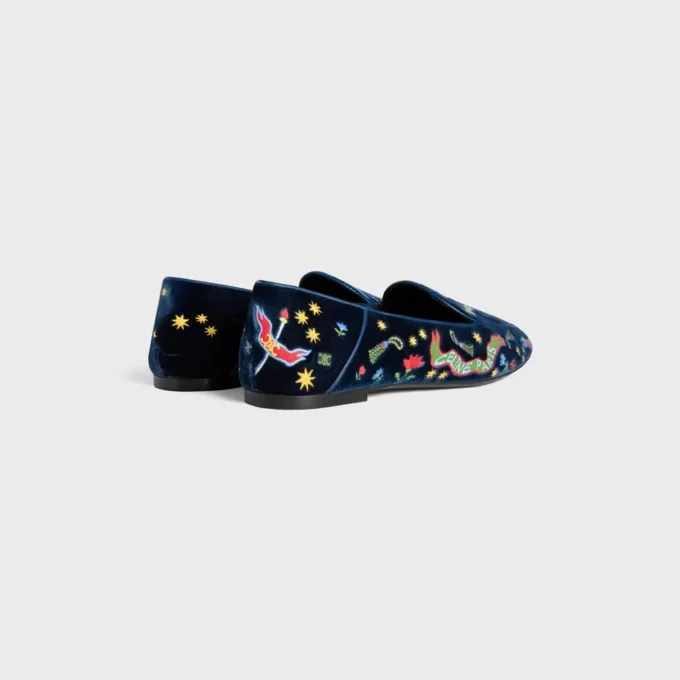 Aura Loafer i broderad sammet Aura Loafer i broderad sammet