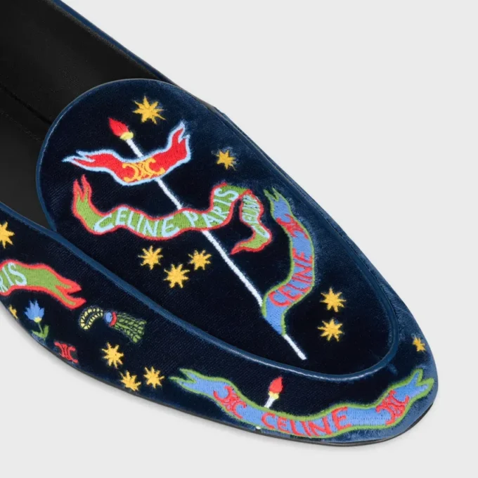 Aura Loafer i broderad sammet Aura Loafer i broderad sammet