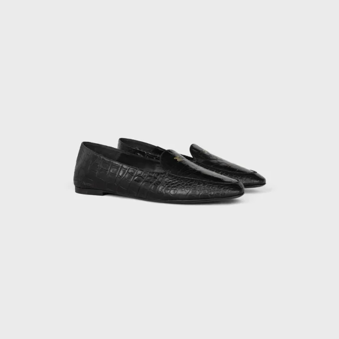 Aura Loafer i lammskinn med krokodilprägling