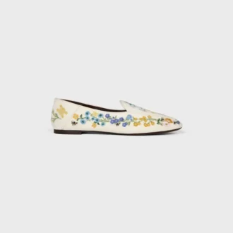 Aura Loafer i sammet med blomsterbroderi