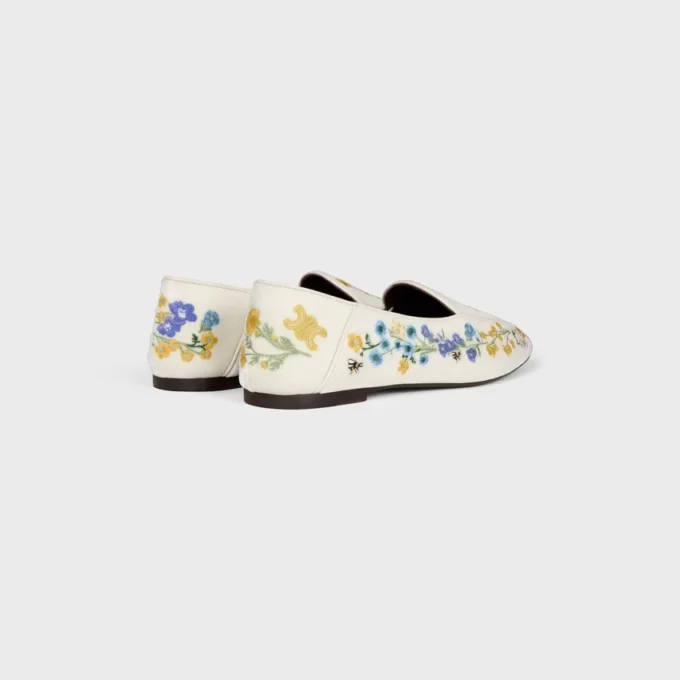 Aura Loafer i sammet med blomsterbroderi