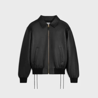Aviator-blousonjacka i mjukt lammskinn