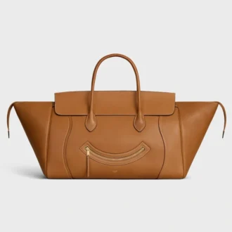 Big Smile-luggage i naturligt mjukt kalvskinn