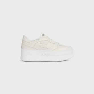 Block Wedge Sneaker i kalvskinn