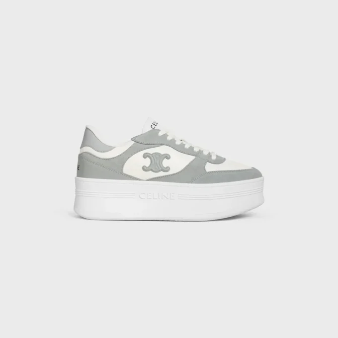 Blockklackad sneaker i kalvskinn och mocka Blockklackad sneaker i kalvskinn och mocka