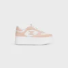 Blockklackad sneaker i kalvskinn och mocka Blockklackad sneaker i kalvskinn och mocka