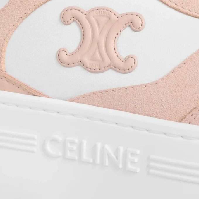 Blockklackad sneaker i kalvskinn och mocka Blockklackad sneaker i kalvskinn och mocka