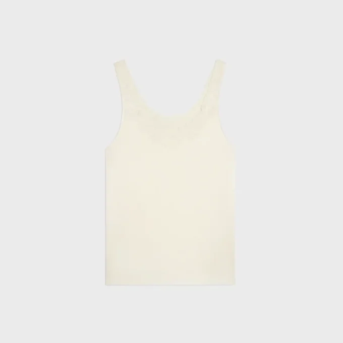 Broderad topp i silkesatin Broderad topp i silkesatin