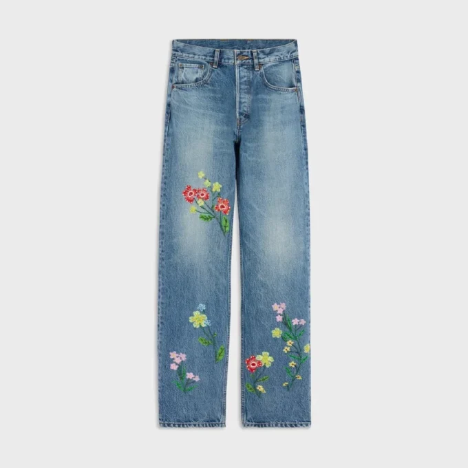 Broderade boyfriend-jeans 001 i bomullsdenim Broderade boyfriend-jeans 001 i bomullsdenim