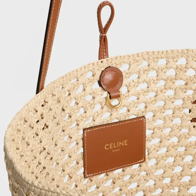 Bucket Triomphe Beads Basket i raffia och kalvskinn Bucket Triomphe Beads Basket i raffia och kalvskinn