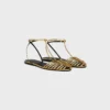 Cage Flat Sandal i laminerat lammskinn Cage Flat Sandal i laminerat lammskinn