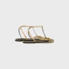 Cage Flat Sandal i laminerat lammskinn Cage Flat Sandal i laminerat lammskinn