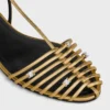 Cage Flat Sandal i laminerat lammskinn Cage Flat Sandal i laminerat lammskinn