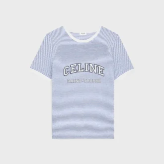 CELINE 70’S T-shirt i randig jersey