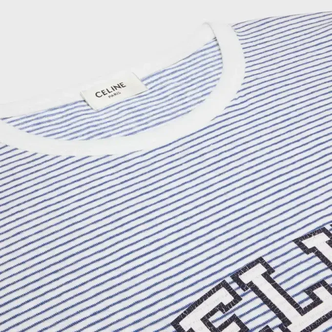 CELINE 70’S T-shirt i randig jersey