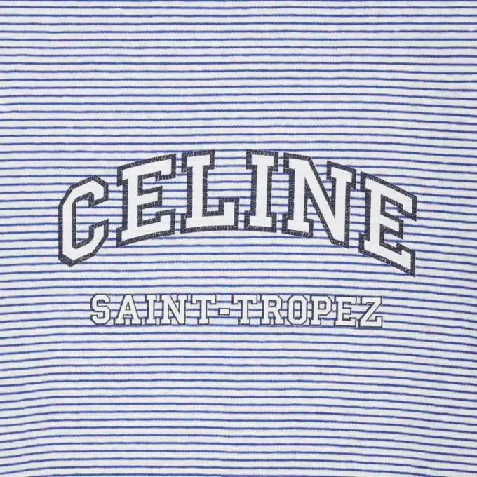 CELINE 70’S T-shirt i randig jersey