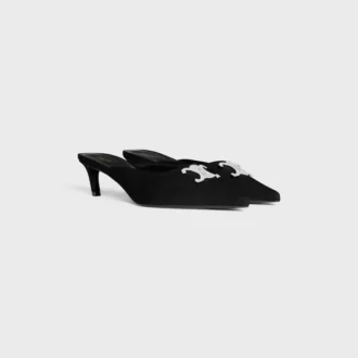CELINE Alma Triomphe Mule i grosgrain-tyg