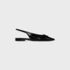 CELINE Alma Triomphe platta slingback-skor i lackat kalvskinn
