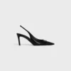 CELINE Alma Triomphe Slingback i glansigt kalvskinn CELINE Alma Triomphe Slingback i glansigt kalvskinn