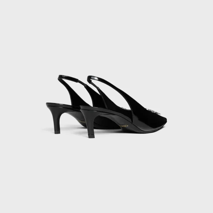 CELINE Alma Triomphe Slingback i glansigt kalvskinn
