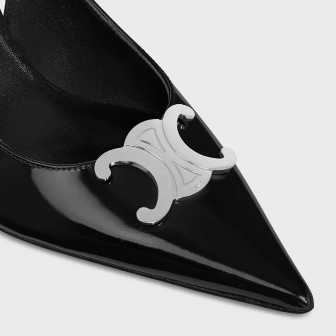 CELINE Alma Triomphe Slingback i glansigt kalvskinn CELINE Alma Triomphe Slingback i glansigt kalvskinn