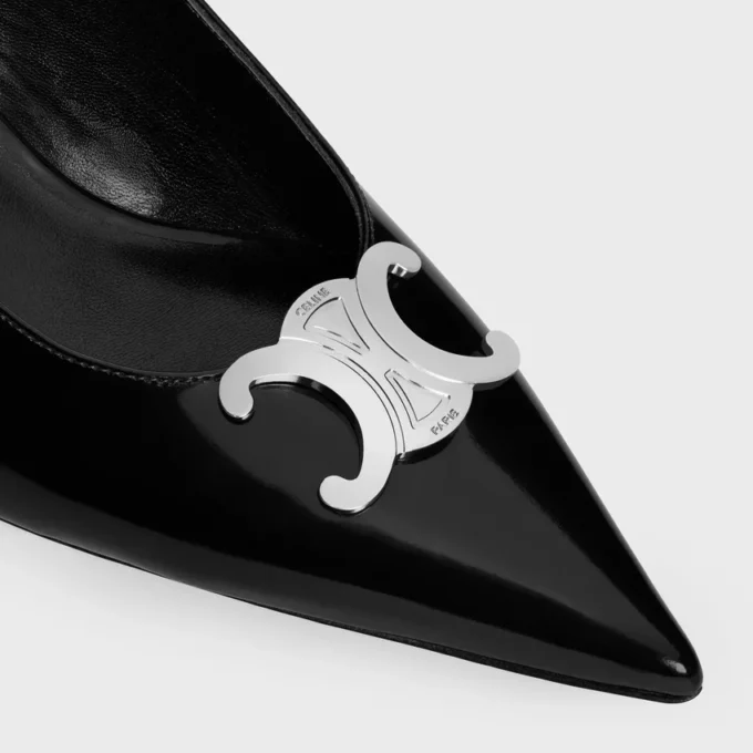 CELINE Alma Triomphe Slingback i glansigt kalvskinn