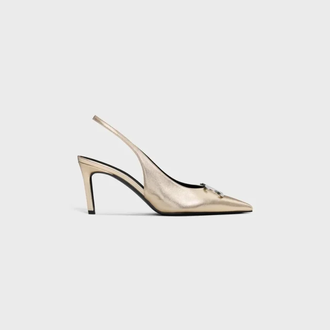 CELINE Alma Triomphe Slingback i laminerat kalvskinn CELINE Alma Triomphe Slingback i laminerat kalvskinn