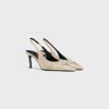 CELINE Alma Triomphe Slingback i laminerat kalvskinn CELINE Alma Triomphe Slingback i laminerat kalvskinn