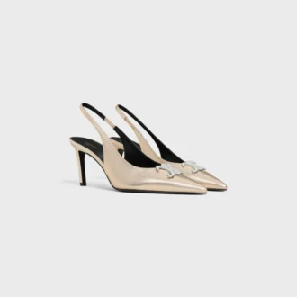 CELINE Alma Triomphe Slingback i laminerat kalvskinn