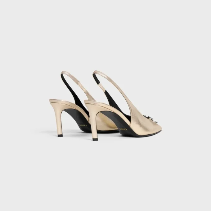 CELINE Alma Triomphe Slingback i laminerat kalvskinn CELINE Alma Triomphe Slingback i laminerat kalvskinn