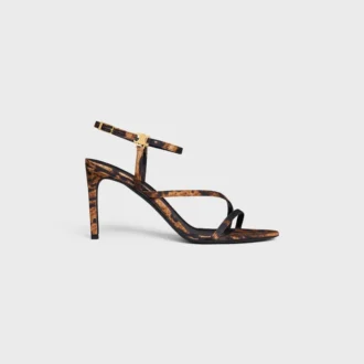 CELINE Ava-sandal i grosgrain-tyg med leopardmönster