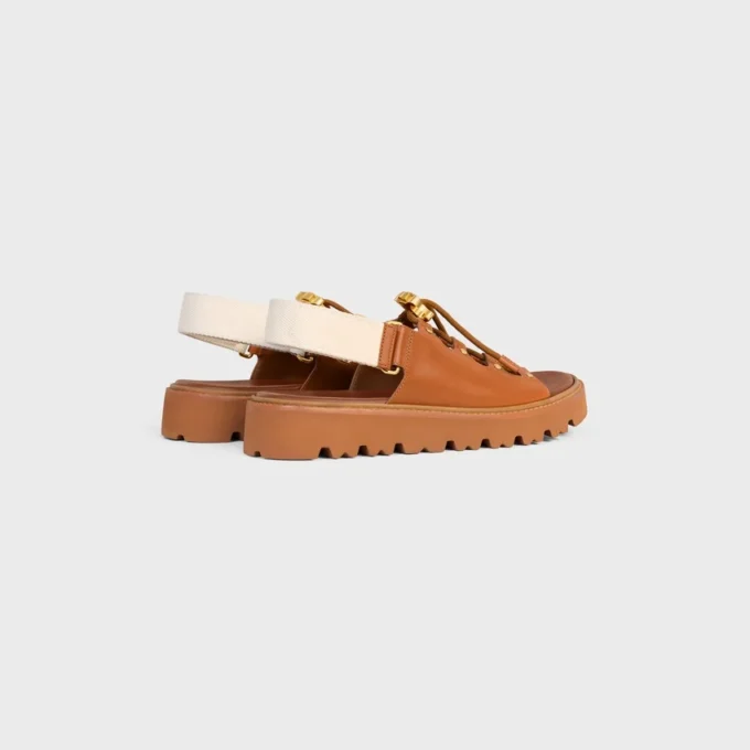 CELINE Billie Chunky Sandal i kalvskinn och textil