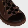CELINE Billie Chunky Sandale i kalvskinn och textil CELINE Billie Chunky Sandale i kalvskinn och textil