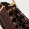 CELINE Billie Chunky Sandale i kalvskinn och textil CELINE Billie Chunky Sandale i kalvskinn och textil
