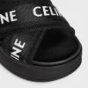 Celine Block Slide i mesh, nylon och textil med Celine-jacquard Celine Block Slide i mesh, nylon och textil med Celine-jacquard