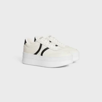 CELINE – Block-sneakers med Triomphe-mönster baktill och kilklack i kalvskinn