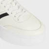 CELINE – Block-sneakers med Triomphe-mönster baktill och kilklack i kalvskinn CELINE – Block-sneakers med Triomphe-mönster baktill och kilklack i kalvskinn