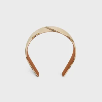 CELINE Chains hårband i siden och kalvskinn