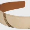 CELINE Chains hårband i siden och kalvskinn