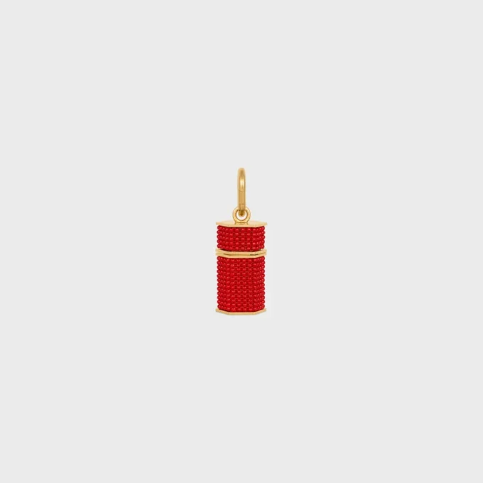 CELINE Charms Column Beaded Box i pärlor och mässing med guldfinish
