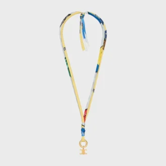 CELINE Charms Cordon-halsband i siden och mässing med guldfinish