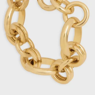 CELINE Charms Heritage Chunky-armband i mässing med guldfinish