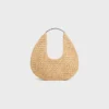 Celine Classic Panier Hobo-väska i raffia och kalvskinn