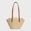 Celine Classic Panier Small Braided Triomphe i raffia och kalvskinn Celine Classic Panier Small Braided Triomphe i raffia och kalvskinn