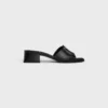 CELINE Clemence-mule i lammskinn och lackat kalvskinn CELINE Clemence-mule i lammskinn och lackat kalvskinn
